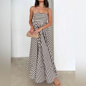 Commense NWT Commense Striped Pleated Cami Maxi Dress – S